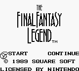Final Fantasy Legend title screen for GameBoy